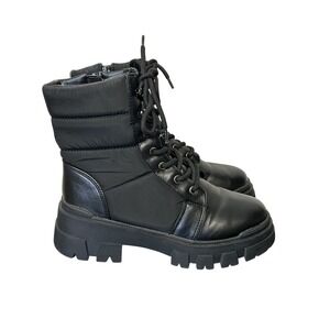 Marc Fisher Puffer Amita2 Hiker Combat Laceup, Quilted, Lug Sole Boots Size 7.5M